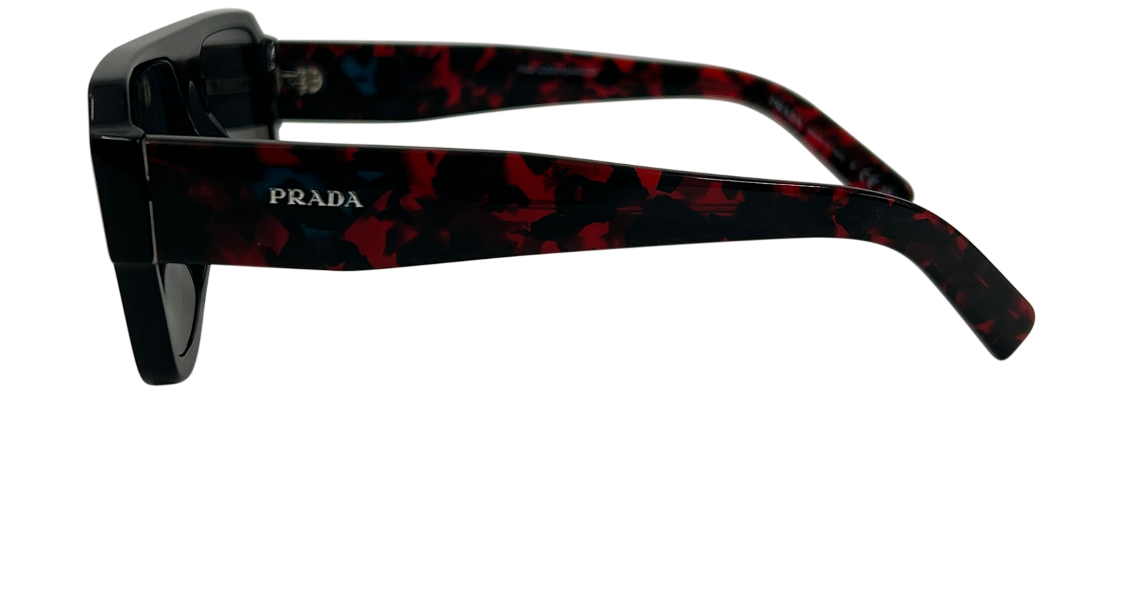 Prada Gafas Sol, 140&euro;, Accesorios, Negro/Rojo, Tafetán - Acetato, Vista inferior